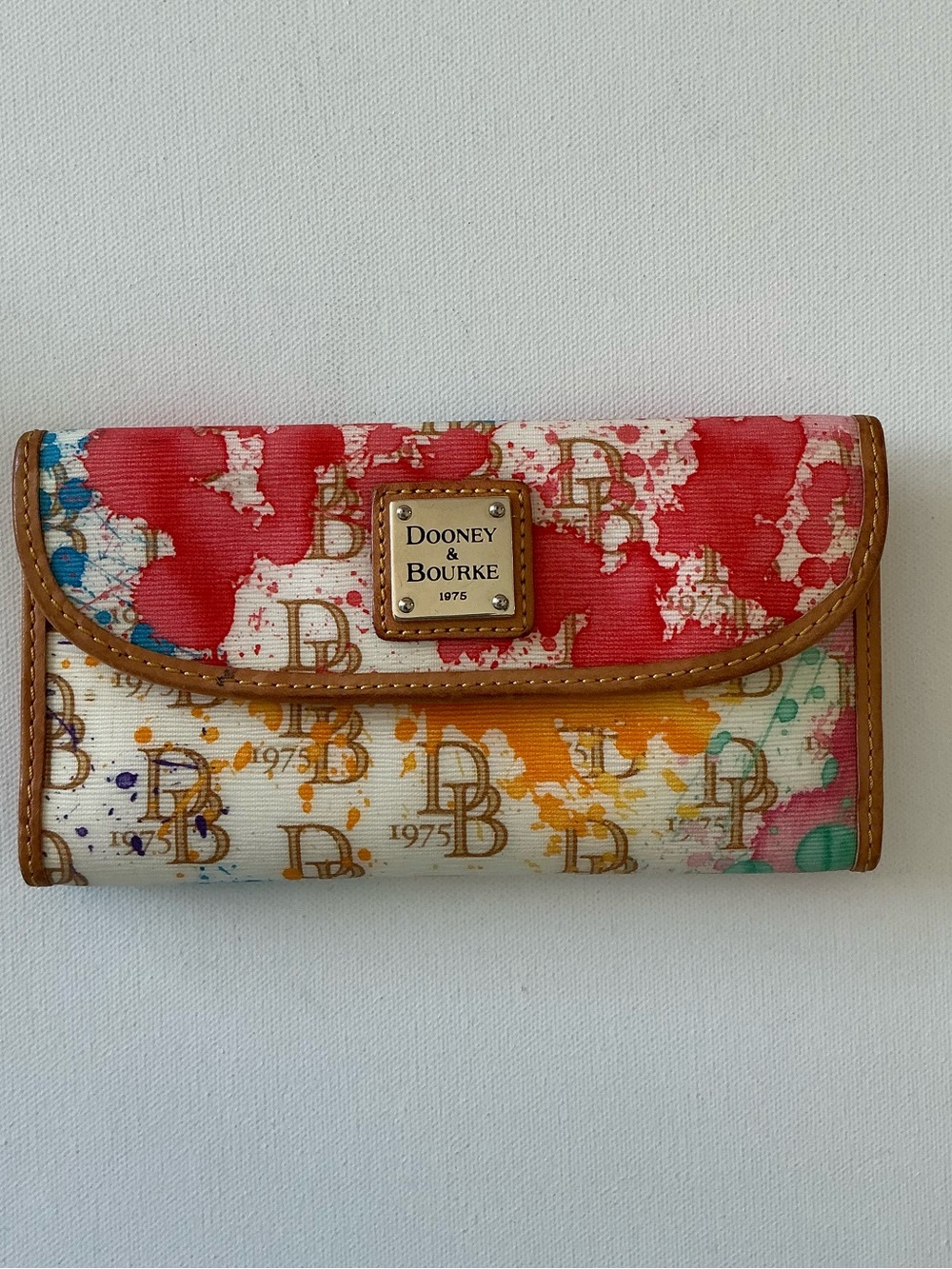 Dooney & Bourke Watercolor Graffiti Continental Wallet Multicolor DB Monogram
